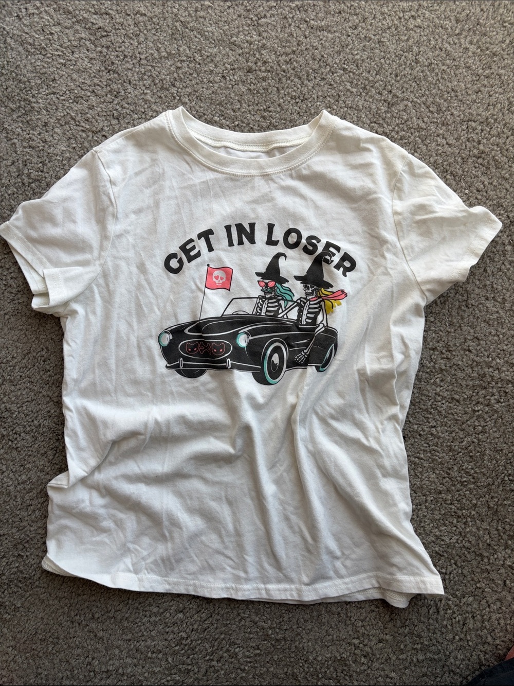 White Graphic Tee - Mean Girls Reference- Skeletons